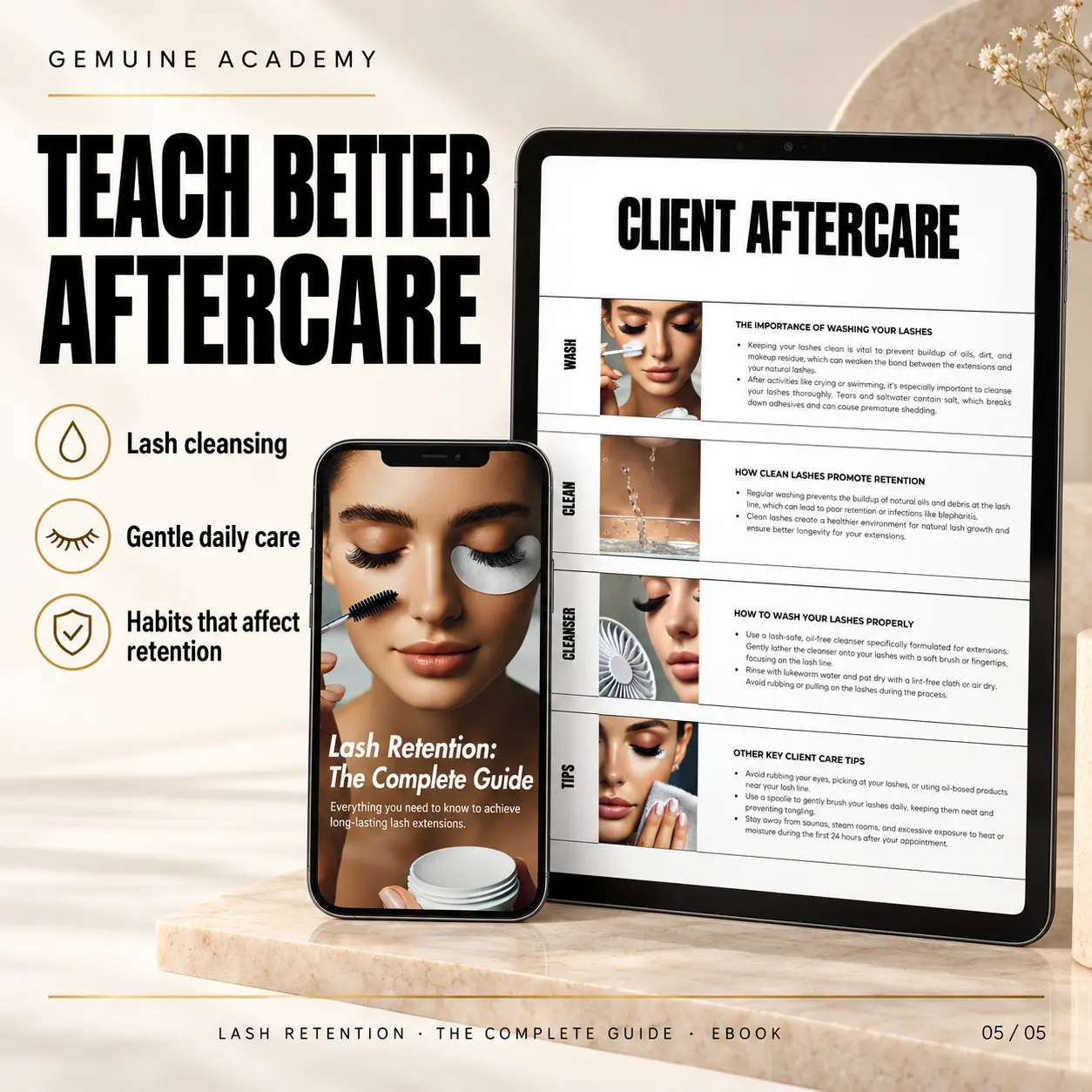 Lash Retention preview 5: Client cleansing & aftercare habits