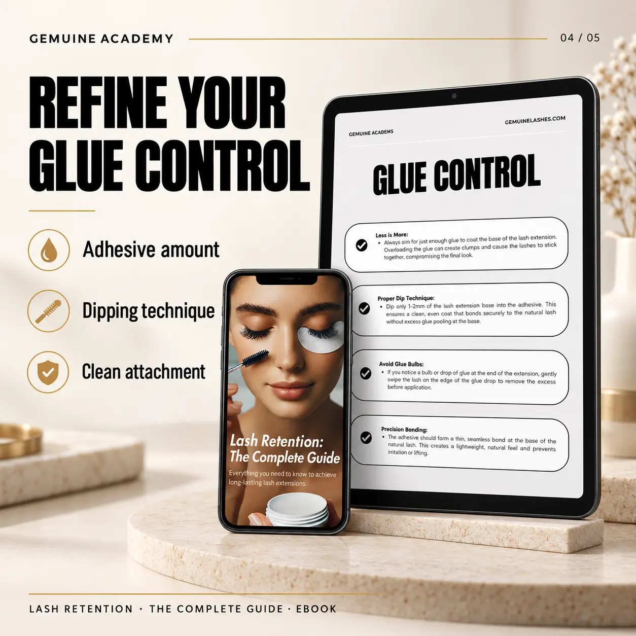 Lash Retention preview 4: Glue control & clean attachment