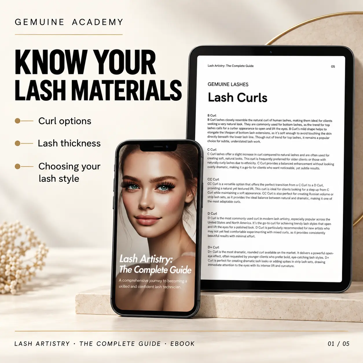 Lash Artistry: Lash curls, thickness & materials